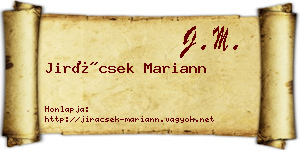 Jirácsek Mariann névjegykártya